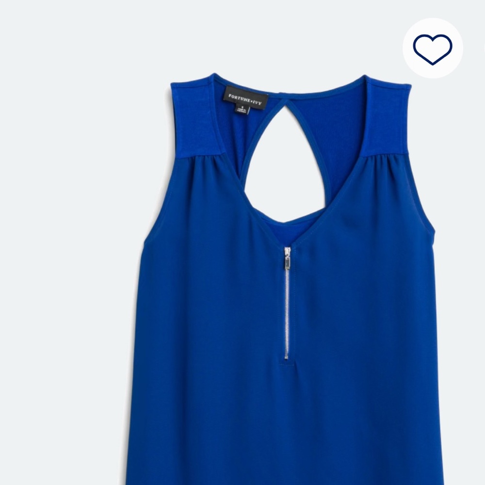 Port Authority Women's Blue Sleeveless Top with Zipper